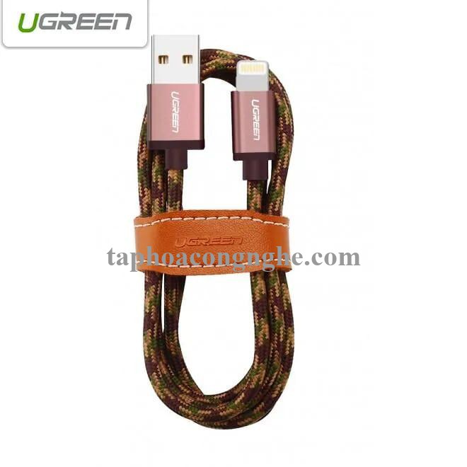 Ugreen 40688 0.5M màu Nâu Cáp Lightning sạc + truyền dữ liệu cho iPhone US247 30040688